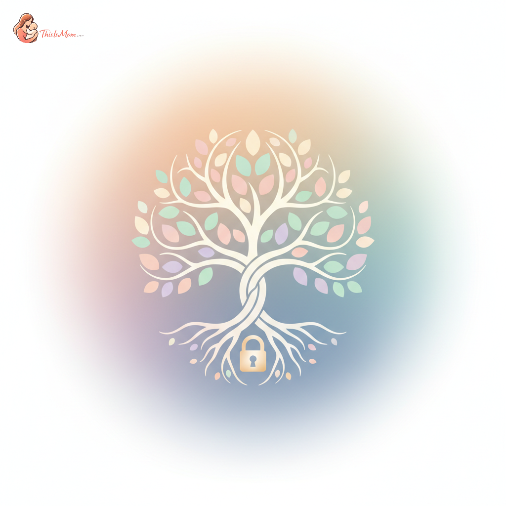 A family tree illustration with a lock icon, symbolizing security and planning for children's future, even without many assets.