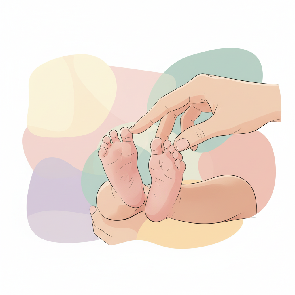 Mother gently tickling baby's foot while breastfeeding, focusing on connection and gentle wake-up techniques.